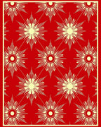 Sunburst Medallion Red Yellow Rug