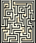 Modern Geometric Black Cream Maze Rug