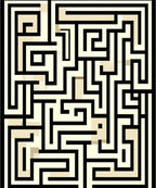 Modern Geometric Black Cream Maze Rug