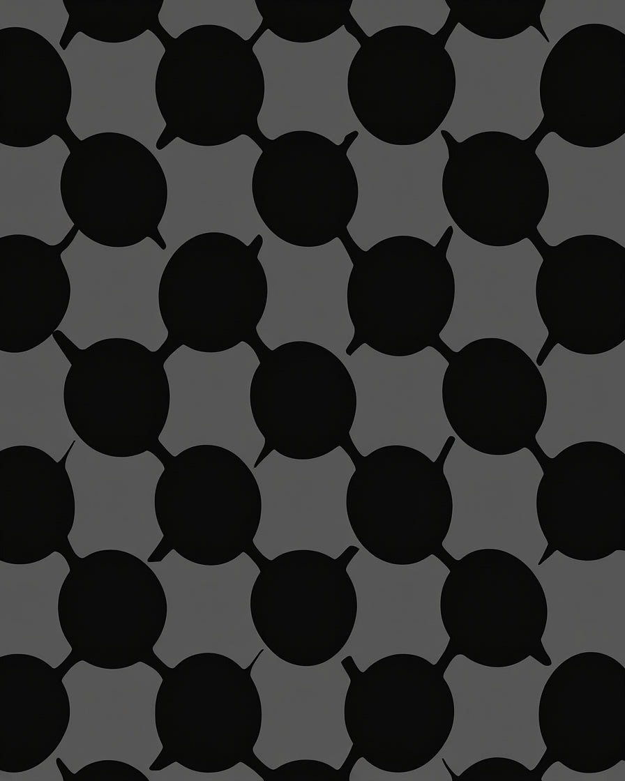 Monochrome Abstract Circle Pattern Surface Rug