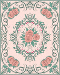 Delicate Floral Scrollwork Design Rug