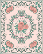 Delicate Floral Scrollwork Design Rug
