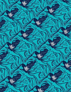 Abstract Teal Swirling Lines Design Rug