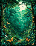 Enchanted Forest Butterfly Pattern Rug