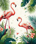 Tropical Flamingo Floral Nature Design Rug