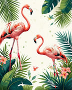 Tropical Flamingo Floral Nature Design Rug