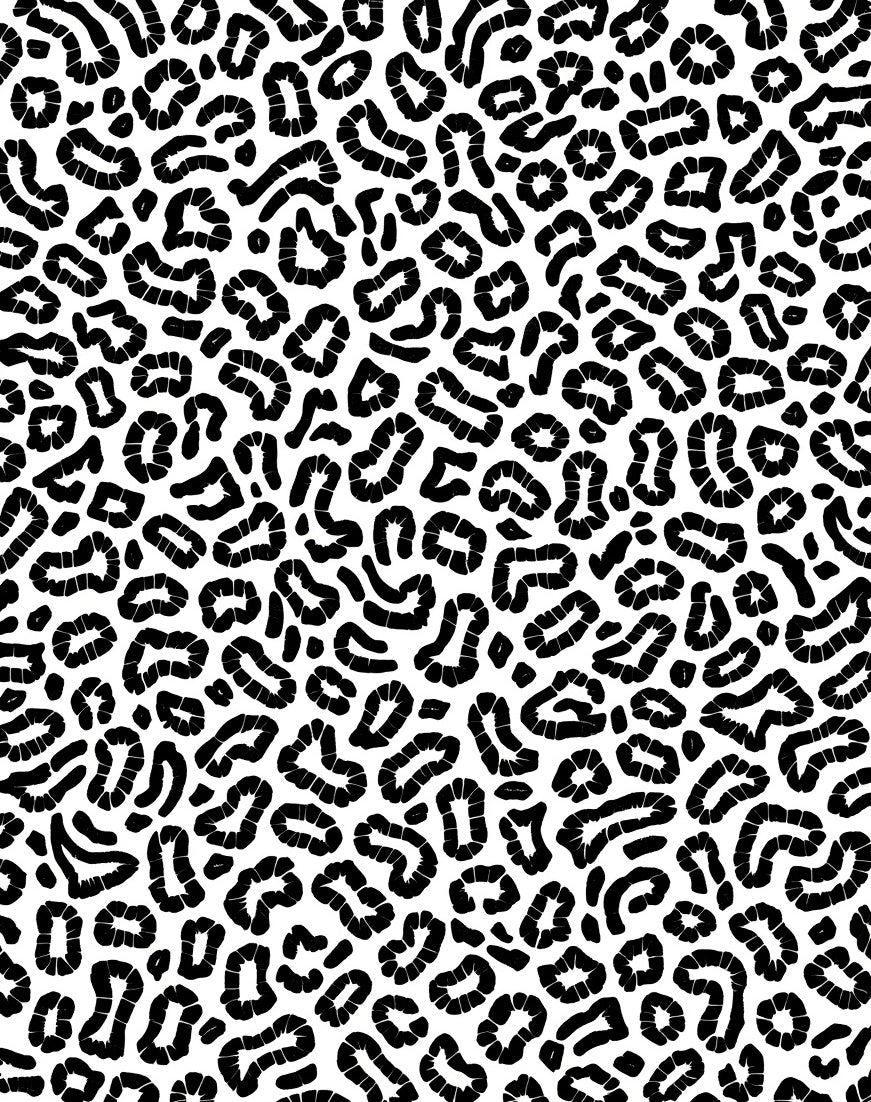 Bold Black White Animal Spots Pattern Rug