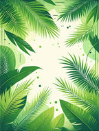 Tropical Leaves Abstract Pattern Rug