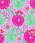 Vibrant Tropical Flora Pattern Rug