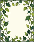 Green Leafy Vine Border Design Rug