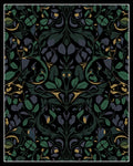 Dark Floral Vines Symmetry Design Rug