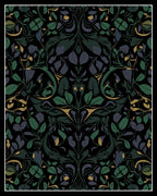 Dark Floral Vines Symmetry Design Rug