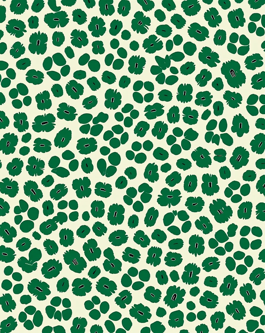 Abstract Green Floral Funky Pattern Rug