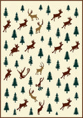 Christmas Reindeer Pine Tree Pattern Rug