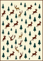 Christmas Reindeer Pine Tree Pattern Rug