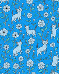 Playful Cat Flower Pattern Rug