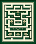 Emerald White Linear Garden Maze Rug
