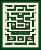 Emerald White Linear Garden Maze Rug