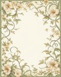 Elegant Cream Floral Vine Scroll Rug