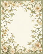 Elegant Cream Floral Vine Scroll Rug