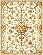 Ornate Floral Patterned Vintage Rug