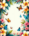 Vibrant Butterflies and Tropical Bloom Rug