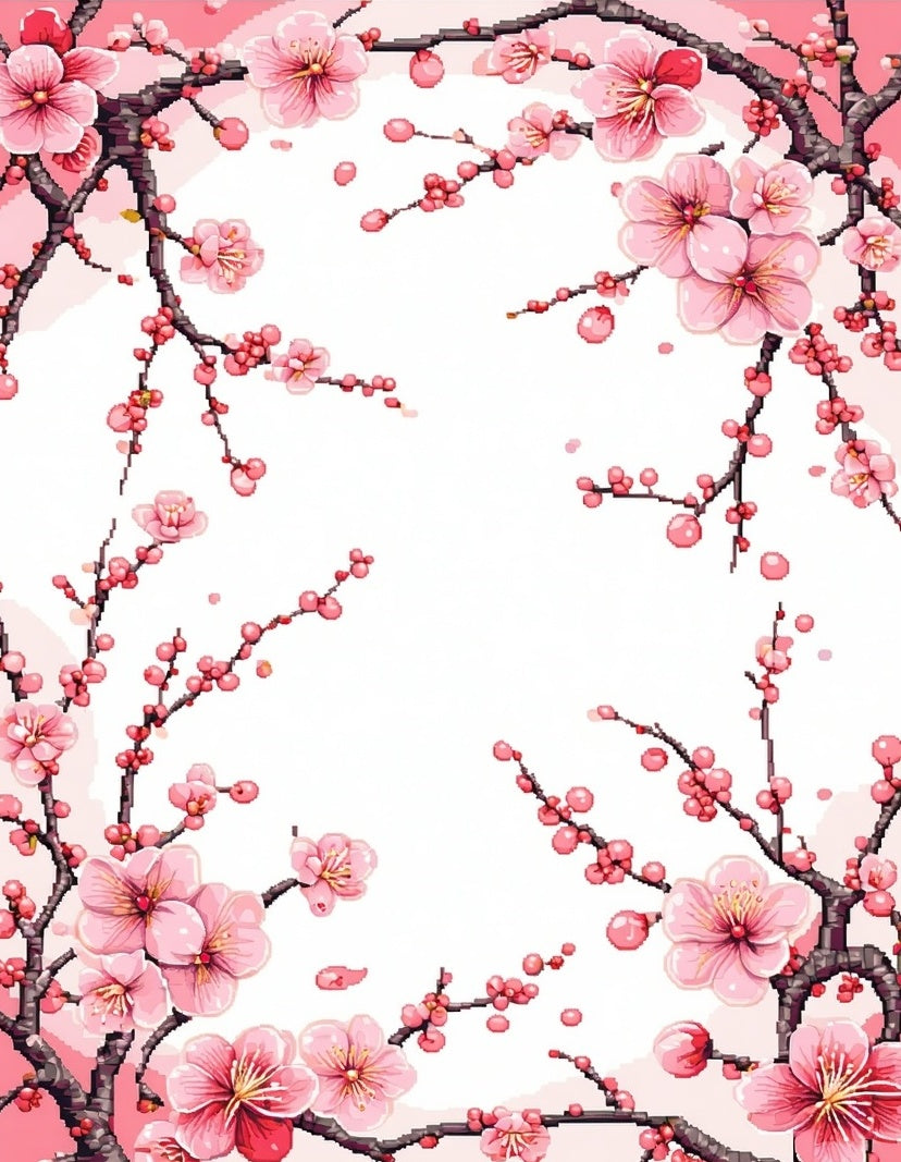 Blossom Branch Pink Floral Pattern Rug
