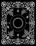 Black White Floral Mandala Border Rug