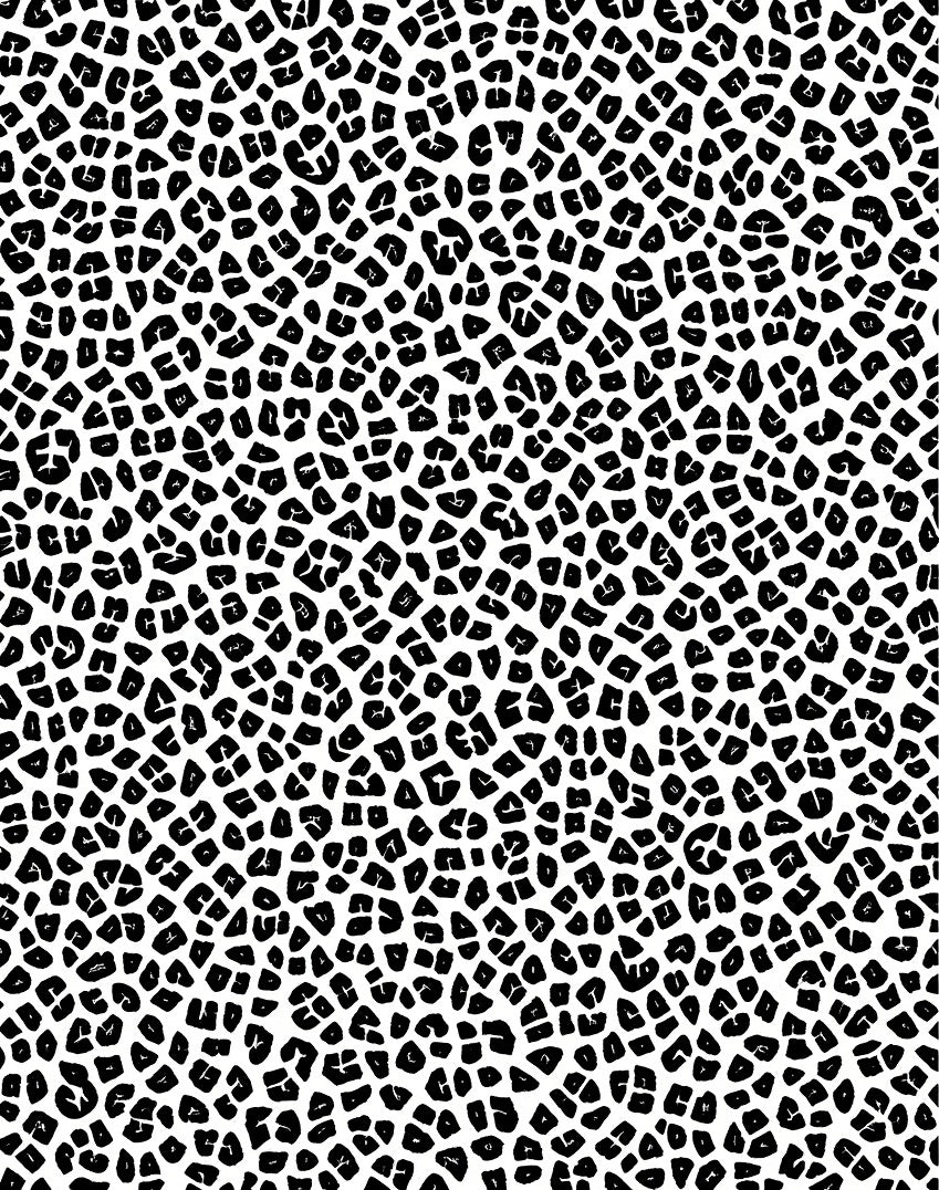 Classic Animal Print Black White Rug