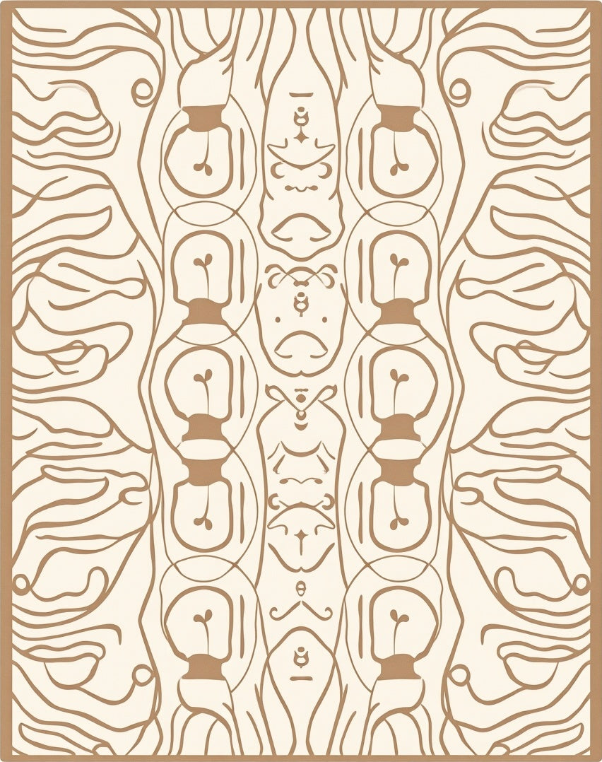 Boho Eclectic Abstract Lightbulb Rug