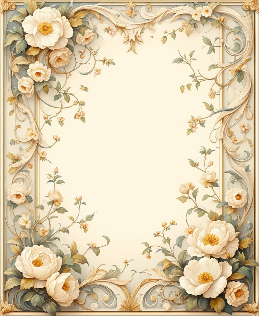 Vintage Floral Swirl Patterned Rug