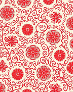 Red Floral Vine Pattern Rug
