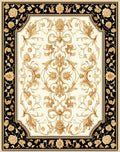 Classic Golden Floral Scroll Pattern Rug