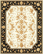 Classic Golden Floral Scroll Pattern Rug