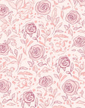 Rose and Leaf Sketchy Pattern Rug