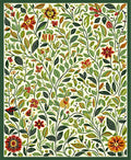 Whimsical Floral Vine Pattern Rug