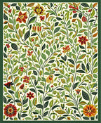 Whimsical Floral Vine Pattern Rug