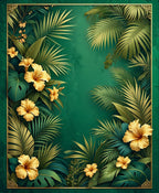 Tropical Floral Lush Leaf Design Rug
