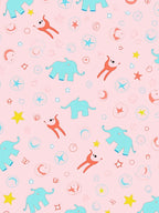 Playful Elephants Stars Pattern Rug
