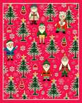 Festive Christmas Gnomes and Trees Repeat Rug