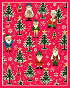 Festive Christmas Gnomes and Trees Repeat Rug