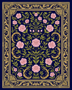 Ornate Rose Garden Floral Design Rug