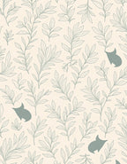 Whimsical Botanical Silhouette Pattern Rug
