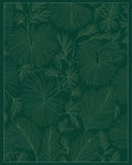 Botanical Line Art Green Pattern Rug