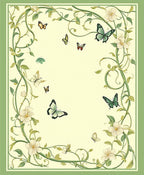 Whimsical Floral Butterfly Pattern Rug