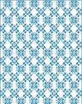 Classic Blue Floral Lattice Pattern Rug