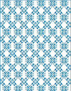 Classic Blue Floral Lattice Pattern Rug