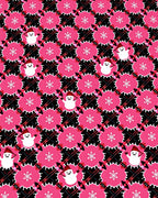 Pink and Black Snowman Snowflake Plaid Rug