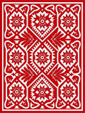 Vibrant Red Floral Geometric Medallion Rug