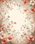 Elegant Floral Scroll Soft Peach Rug